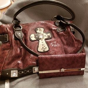 Way West shoulder bag and matching purse